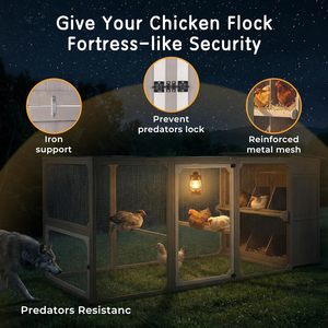 Gallinero Grande de Metal con Cubierta Impermeable para Exteriores, 6 Nidos para 4-6 Gallinas, Uso en Jardín o Granja - Product Image 6