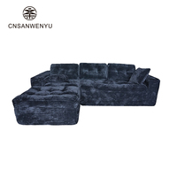 Ensemble de canapés modulaires en tissu en forme de L, modernes, entièrement en mousse compressée, pour appartement, hôtel, salon, hall