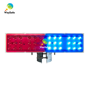 WaySafe Luce di Emergenza Lampeggiante a Doppia Faccia per Costruzioni Stradali, Rossa e Blu, Solare, PC IP65 Impermeabile, Alta Intensità - Product Image 2