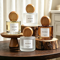 Flacon de parfum atomiseur classique transparent en cristal rond, faible quantité minimale de commande, 30ml 50ml, flacon de parfum vide en verre