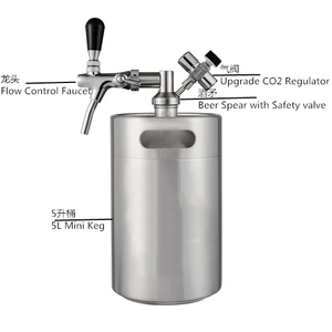 Mini Barril Recargable <span class=keywords><strong>de</strong></span> Acero Inoxidable <span class=keywords><strong>de</strong></span> 5L con Grifo, Dispensador <span class=keywords><strong>de</strong></span> Cócteles Portátil para Pub Comercial - Product Image 4