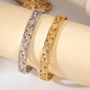 <span class=keywords><strong>Pulsera</strong></span> Superventas 2026 con Dos Hileras <span class=keywords><strong>de</strong></span> Diamantes y Diseño <span class=keywords><strong>de</strong></span> Cielo Estrellado, Bañada en Oro <span class=keywords><strong>de</strong></span> 18K para Mujer, Ideal para Fiestas - Product Image 3