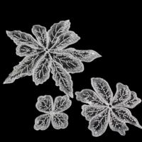Applique en dentelle brodée de perles et de fleurs 3D personnalisée, magnifique, 100% polyester, 25cm*30CM