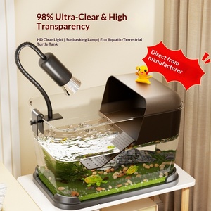 Acquario di Lusso per l'Allevamento di Tartarughe <span class=keywords><strong>d</strong></span>'<span class=keywords><strong>Acqua</strong></span> Dolce Brasiliane con Piattaforma per l'Esposizione al Sole e Illuminazione - Product Image 5
