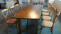 Ferme en bois table à manger rustique table à tréteaux