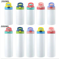 Botella de agua de sublimación para niños con logotipo personalizado, vaso de acero inoxidable de 12oz al por mayor, para niños y bebés