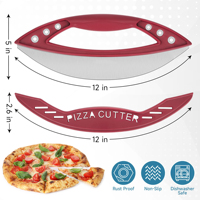 Coupe-pizza SEB 12 pouces avec couvercle, lame tranchante, compatible lave-vaisselle, gadgets de cuisine, articles essentiels pour la maison, rouge