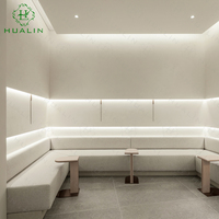 HUALIN Cabine de canapé en bois massif de style moderne pour restaurant sur le thème des cafés des hôtels et des restaurants Table et chaises