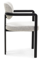 Chaises de salon modernes en tissu bouclé, dossier incurvé, pieds en métal, lot de 4
