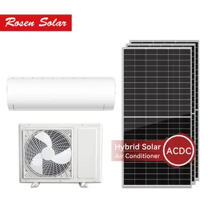 Rosen Hot Selling 48V 12000btu 18000btu Zonne-Omvormer Airconditioner Koeling Verwarming Met Zonnepanelen Geheel