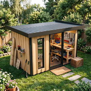Cobertizo de Jardín Exterior Moderno Prefabricado, Diseño Elegante, Resistente <span class=keywords><strong>al</strong></span> Clima, Fácil Instalación, Mejora la Estética del Jardín - Product Image 3