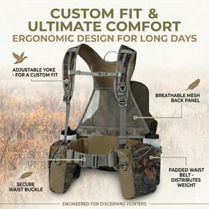 Gilet da Caccia Mydays Leggero e Traspirante per Caccia agli Uccelli con Cinghie Regolabili per Petto e Vita e Portabottiglie - Product Image 4