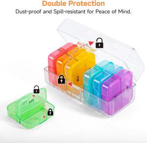 7-дневный Еженедельный органайзер для таблеток Zoksi <span class=keywords><strong>2</strong></span> раза в день, рыбий жир, витаминные добавки, дорожный ящик для хранения таблеток - Product Image 4