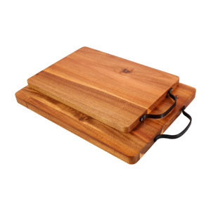 Planche à découper en bois d'acacia massif écologique avec poignée en métal pour la cuisine à domicile - Product Image 5