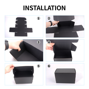 Pochettes d'expédition ondulées noires pliables avec logo UV, estampage <span class=keywords><strong>à</strong></span> chaud, gaufrage, recyclables, taille personnalisable, emballages en carton pour vêtements - Product Image 5