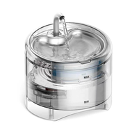 Fontaine à eau automatique pour chat, transparente, 2L, 25dB, ultra silencieuse, sans BPA, distributeur d'eau pour animaux de compagnie, plateau en acier inoxydable, USB