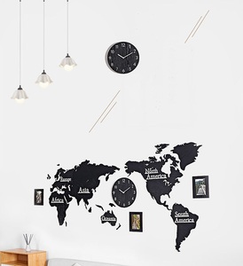 Cadre photo horloge en bois 3D créatif de 180 cm, personnalisable avec <span class=keywords><strong>carte</strong></span> du <span class=keywords><strong>monde</strong></span> - Product Image 5