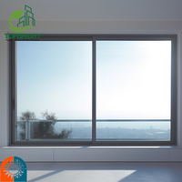 Ventanas y puertas corredizas de aluminio de color champán y bronce estándar CE Ventana de aluminio corrediza exterior de apertura horizontal