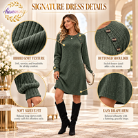 Robes d'automne pour femmes 2026, robe à manches longues avec poches