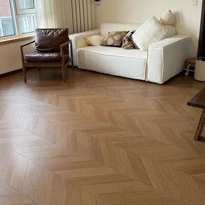Baldosas de porcelana con aspecto de <span class=keywords><strong>madera</strong></span>, acabado mate aterciopelado, estilo francés, antideslizantes, patrón de espiga de diamante, 300x1200mm - Product Image 2