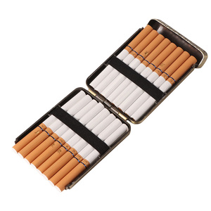 Nuovo Portasigarette Portatile Futeng in Metallo Dorato Inciso, Stile <span class=keywords><strong>Thomas</strong></span> Shelby, Lussuoso e Classico, Vintage, 16 Pezzi, Quadrato, Lucidato, con Tre Aperture - Product Image 5