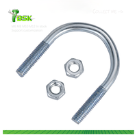 Collier de serrage carré en acier au carbone pour tube M6 M8 M10 M12, fixation avec écrou et rondelle pour tracteurs, pour tubes carrés