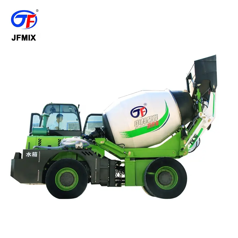 Safe and stable braking of 2.6 cubic meters synchronous rotating self loading mixer truck