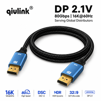 Câble DP 2.1 16K 60Hz 80 Gbps HDR Dynamic Ultra Wide DSC 1.2 pour moniteur de jeu, station de travail, home cinéma