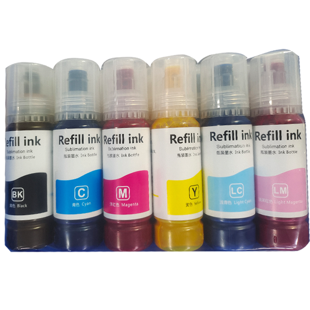 Factory Supply 6 Colors 70ml Heat Transfer Sublimation Ink for epson Printers Eco Ink tank Printer