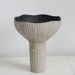 Florero alto gris moderno cerámica minimalista para bodas decoración del hogar Mesa Mini cerámica porcelana nórdica rústica - Product Image 2