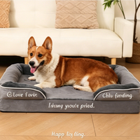 Lit pour chien orthopédique de luxe avec housse amovible et design protecteur pour chiens âgés ayant des problèmes de mobilité