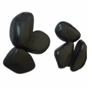 Piedra de guijarros Lisa negra brillante Natural precio - Product Image 1