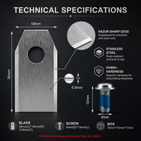 Lame de rechange trapézoïdale en acier inoxydable pour tondeuse robot autotractée, anti-éclatement, résistante à la rouille, coupe de 36 mm