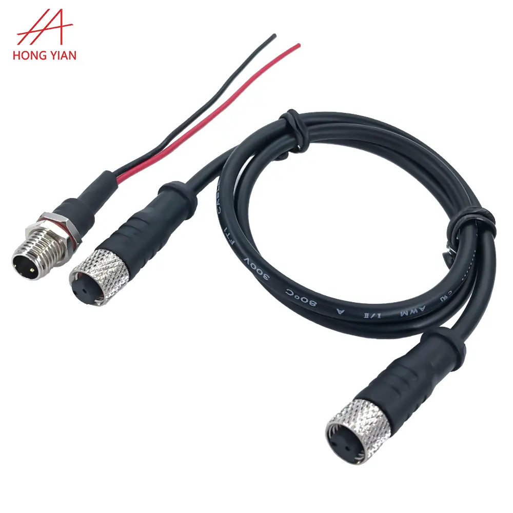 IP67 M8 M12 Circular Male Female 2 3 5 6 7 8 pin Power Panel Mount A-code 4p 12p Sensor Cable Wire Waterproof Connector