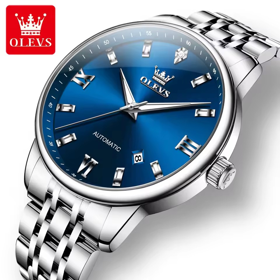 6 cassa argento quadrante blu