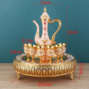 ชุดไวน์สไตล์ยุโรปสำหรับใช้ในบ้าน ขวดไวน์สไตล์โบราณ ดีไซน์สร้างสรรค์ หรูหราแบบอาหรับตะวันออกกลาง - Product Image 2