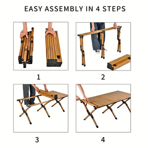 <span class=keywords><strong>Mesa</strong></span> de Comedor Portátil de Hierro para Acampar, Muebles de Exterior Ligeros, Plegables, Impermeables, Apilables y Resistentes a la Intemperie - Product Image 6
