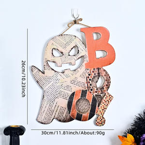 Décoration Suspendue en Bois pour Halloween : Nouveauté Fantôme Festif pour la Maison, Décoration de Porte « Boo » Très Vendue - Product Image 6
