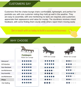 Chaises longues en plastique légères et économiques pour piscine et plage, résistantes aux UV et imperméables - Product Image 6