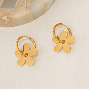 Pendientes Colgantes Casuales Minimalistas con Diseño de Girasol de <span class=keywords><strong>Barcelona</strong></span>, NUEVOS, Chapados en Oro de 18k, Hipoalergénicos, de Acero Inoxidable, Joyería para Mujer, Dazan - Product Image 6