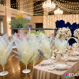 LEDA Promotion Fête et Événements Fournitures et Décorations Fleur Artificielle Géante en Soie Organza Jaune 150 cm Accessoire Photo pour Mariage - Product Image 1