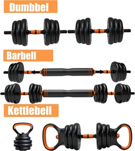 Men's Bodybuilding <strong>Barbell</strong> Fitness Lifting Training Gym Adjustable Dumbbells Weights Set 20lbs/33lbs/44lbs for Indoor <strong>Workout</strong> - Product Image 2
