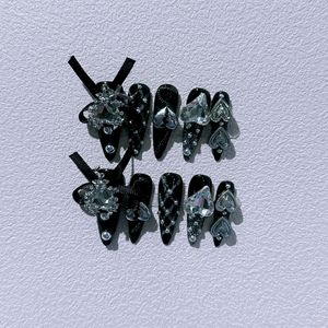 Nouveauté 2026 : Faux ongles en résine semi-couvrants style Ins, forme amande, longueur longue, amovibles et réutilisables, certifiés CE, 10 pièces - Product Image 1