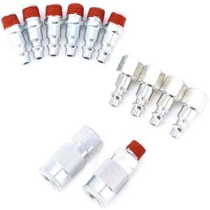 1/4 Npt Iron Quick Couplings 12 Piece Set Galvanized <b>Pneumatic</b> <b>Tool</b> Accessories - Product Image 1