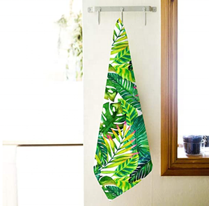 Toalla de algodón y poliéster <span class=keywords><strong>con</strong></span> hojas de palma para baño, toalla de playa <span class=keywords><strong>con</strong></span> planta Tropical, para Hotel, Spa, baño, <span class=keywords><strong>gimnasio</strong></span>, familia, hoja de plátano - Product Image 2