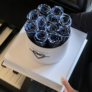 2025 vente chaude cadeaux boîte ronde avec rose décor à la maison gify boîte rose avec rose éternelle et fleurs pour la Saint-Valentin - Product Image 1