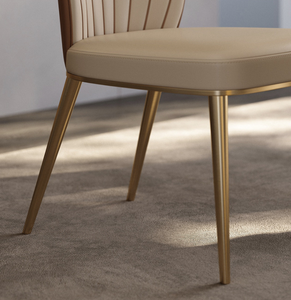 Meubles de salle à manger de luxe, dossier élégant doré, rembourrage <span class=keywords><strong>en</strong></span> cuir, chaises de salle à manger pour hôtel, <span class=keywords><strong>Restaurant</strong></span>, événement - Product Image 6