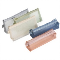 Pochette de voyage transparente en nylon écologique, mini trousse de maquillage pour femme, organisateur de rouge à lèvres, vente en gros à prix réduit