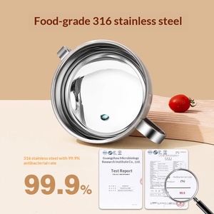 ชามอาหาร<span class=keywords><strong>เด็ก</strong></span>สแตนเลส 316 น่ารัก มีหูจับสองข้าง พร้อมฝาปิด ป้องกันความร้อนเกรดอาหาร ชามข้าวลายการ์ตูน - Product Image 3