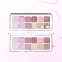Palette de fards à paupières multicolores à paillettes de style coréen, imperméable, éclaircissante, à l'éclat nacré, pour peaux foncées et claires